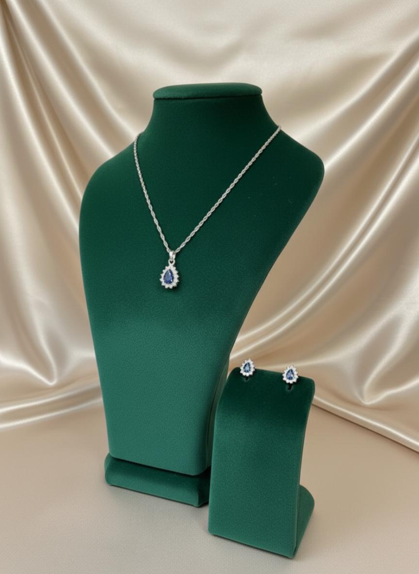 Blue Drop Pendant Studs. - Image 2