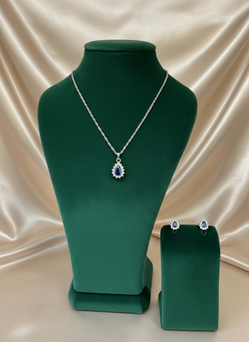 Blue Drop Pendant Studs.