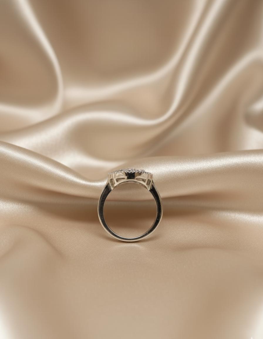 Premium Cubic Zirconia Oval Cluster Ring - Image 3