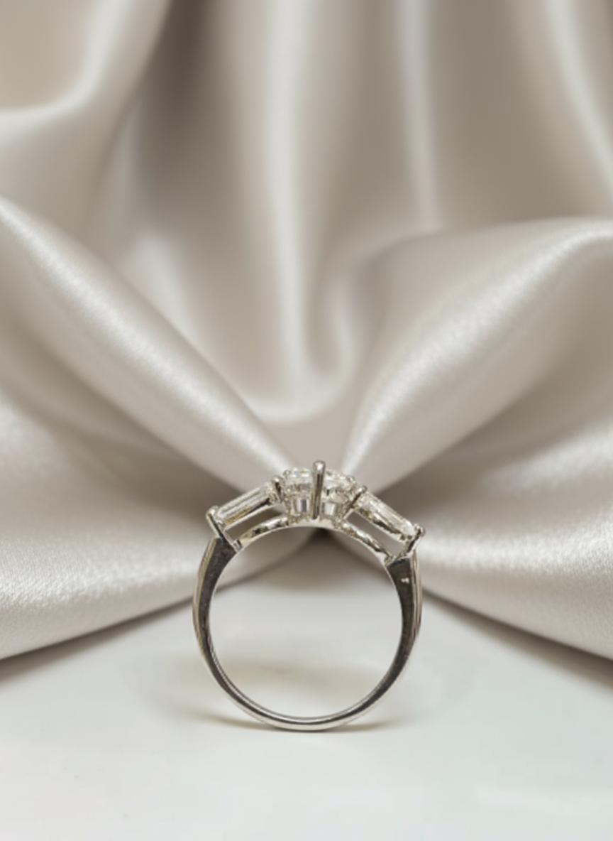 Premium Marquise Cubic Zirconia Three-Stone Ring  - Image 3