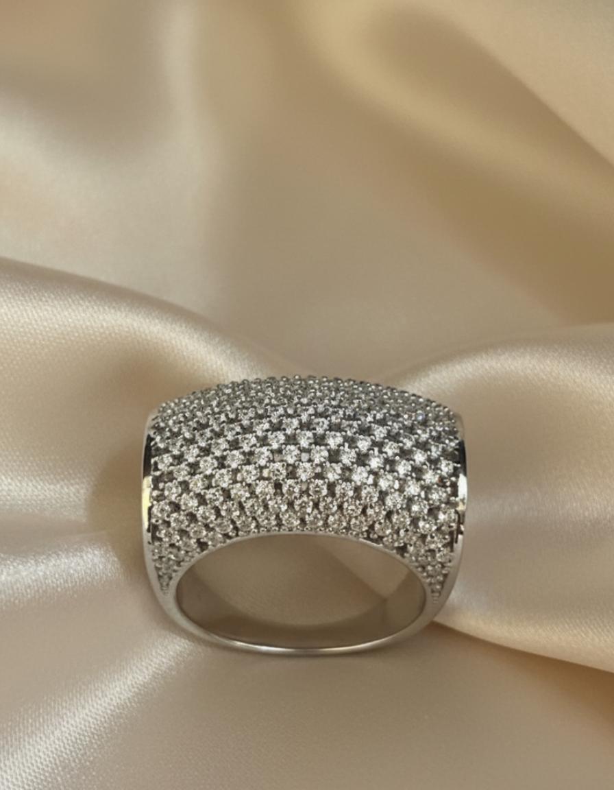 Premium Radiant Cut Cubic Zirconia Ring Stack With Pave Eternity Band