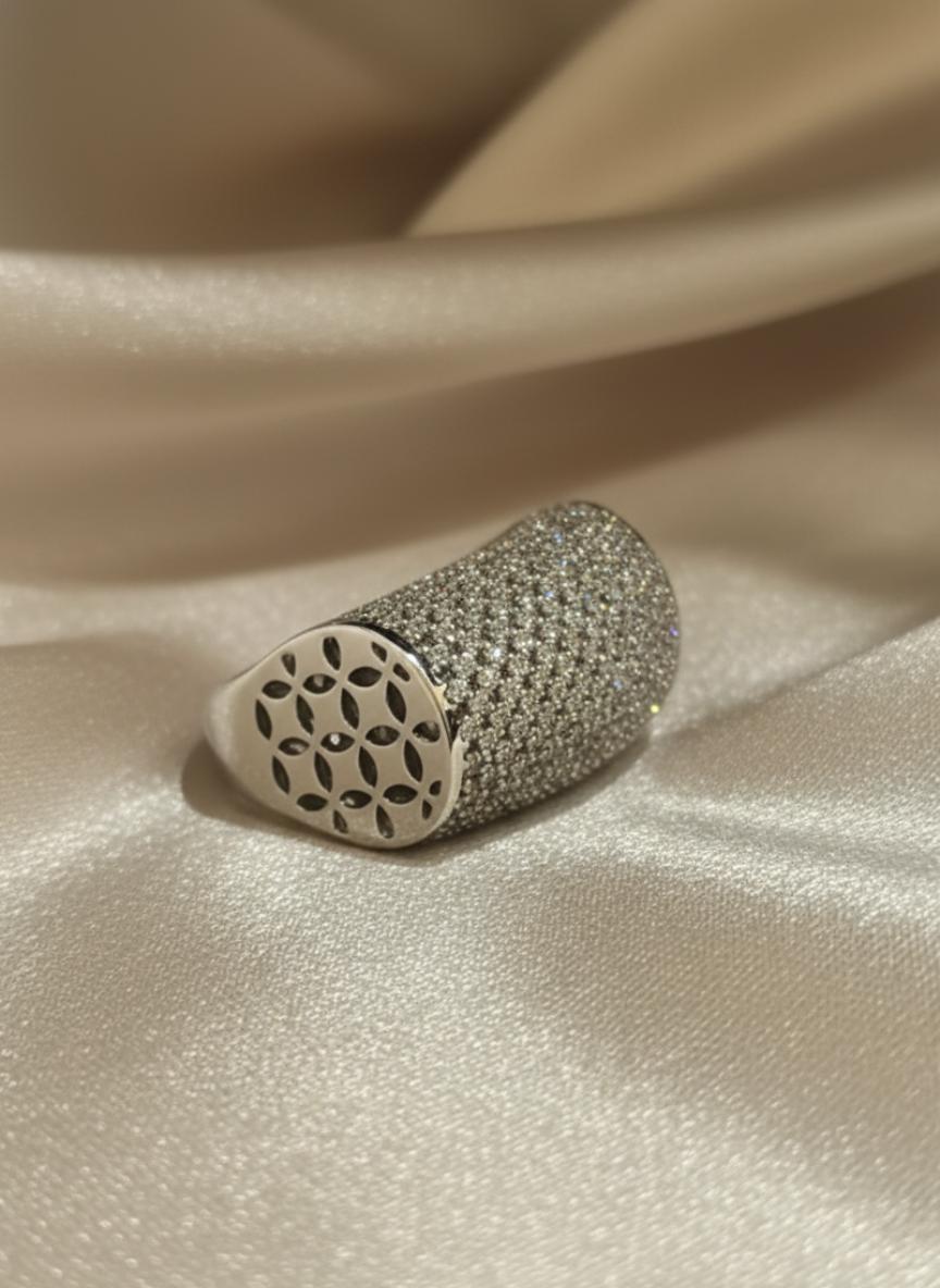 Premium Radiant Cut Cubic Zirconia Ring Stack With Pave Eternity Band - Image 2