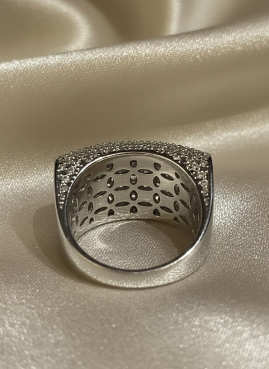 Premium Radiant Cut Cubic Zirconia Ring Stack With Pave Eternity Band - Image 3