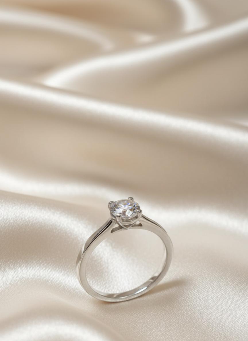 Prong Round Cubic Zirconia Ring - Image 2