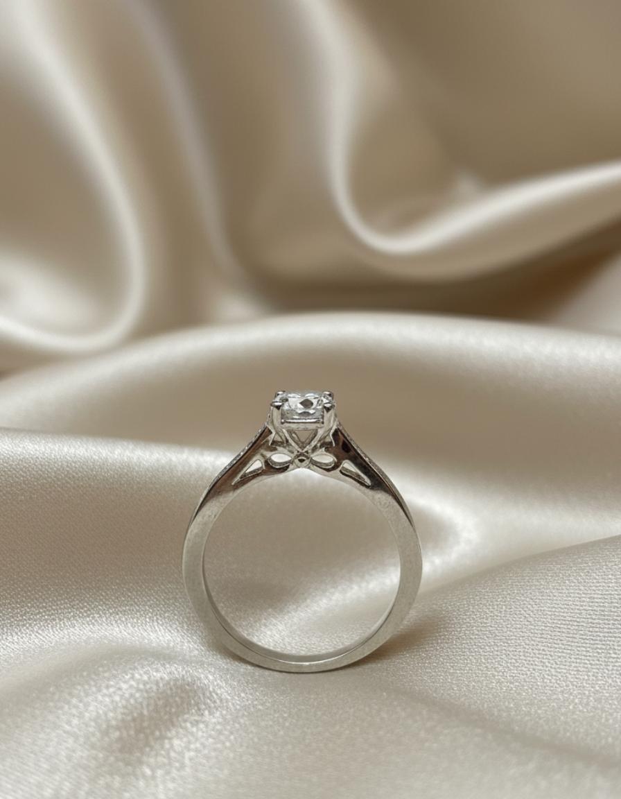 Prong Round Cubic Zirconia Ring - Image 3