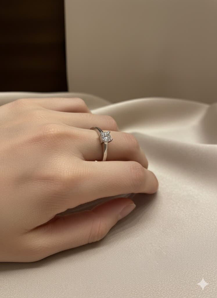 Sleek Square Cubic Zirconia Ring  - Image 4