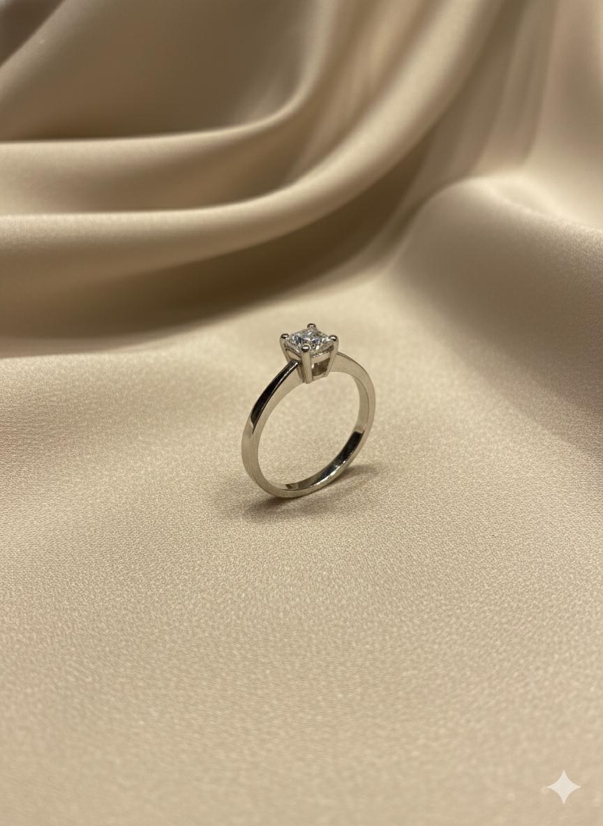 Sleek Square Cubic Zirconia Ring  - Image 2