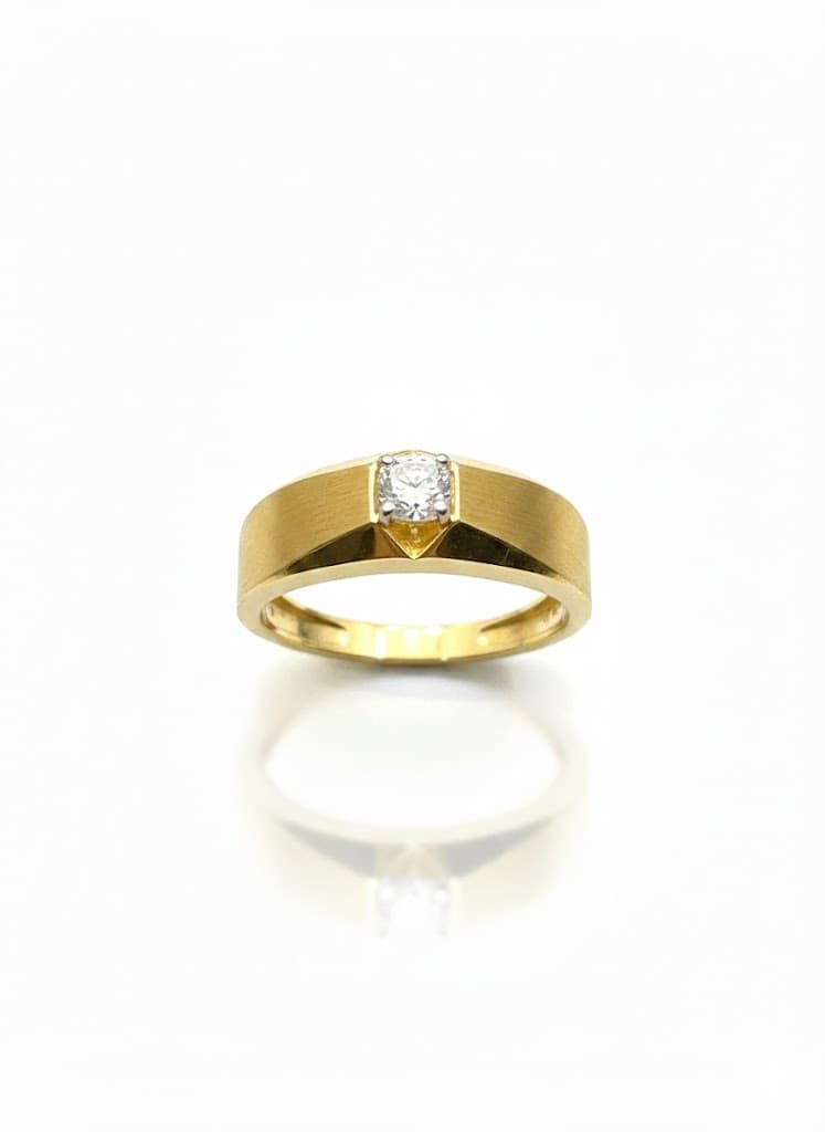 Solid Gold Architectural Diamond Ring For Men