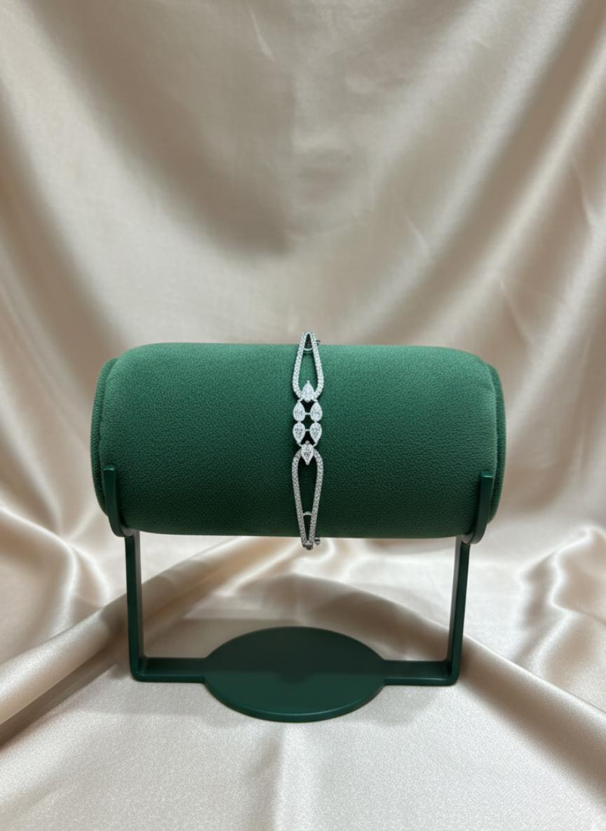 Solitaire Mix-Cut Statement Bangle