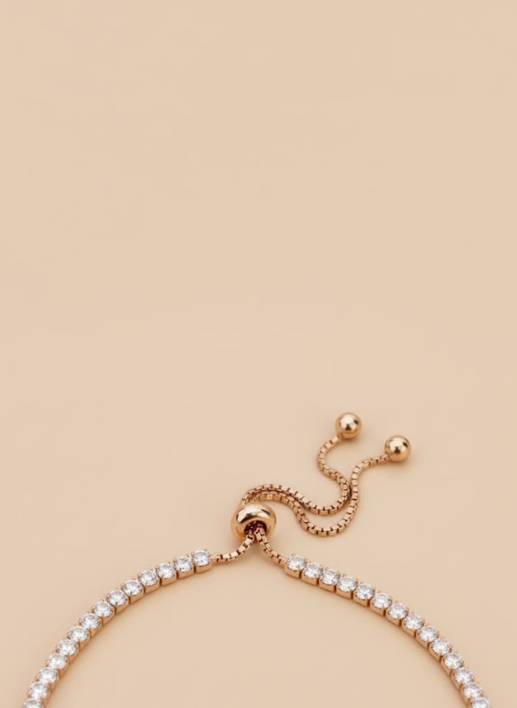 Sparkling Cubic Zirconia Line Bracelet  Adjustable Clasp - Image 2