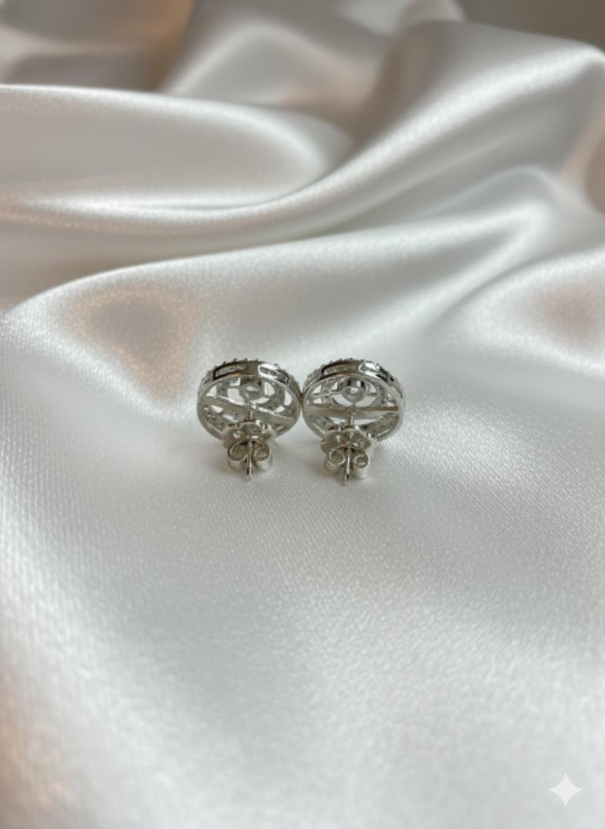 Spiral Halo Cubic Zirconia  Earrings - Image 3