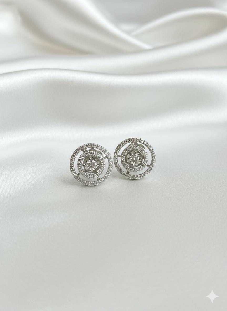Spiral Halo Cubic Zirconia  Earrings