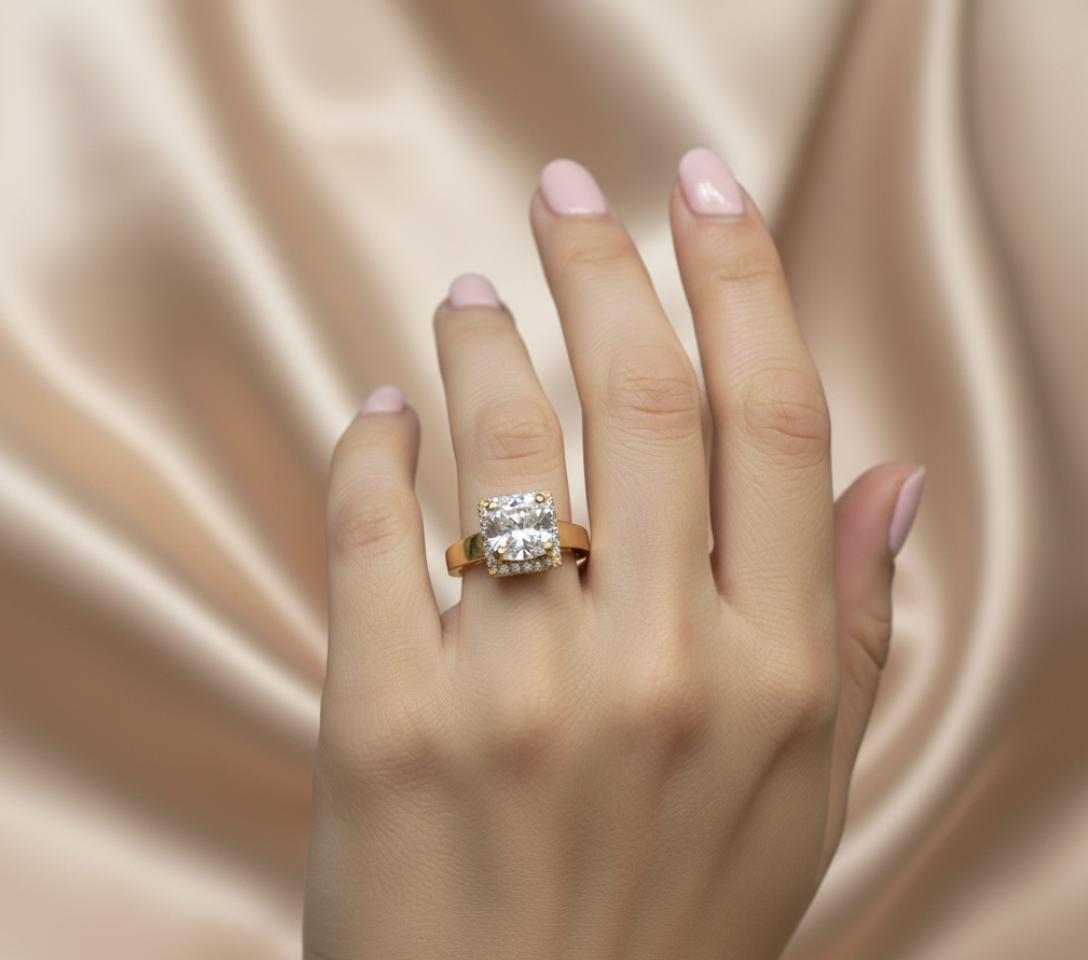 Intricate  Cubic Zirconia Solitaire Ring - Image 4