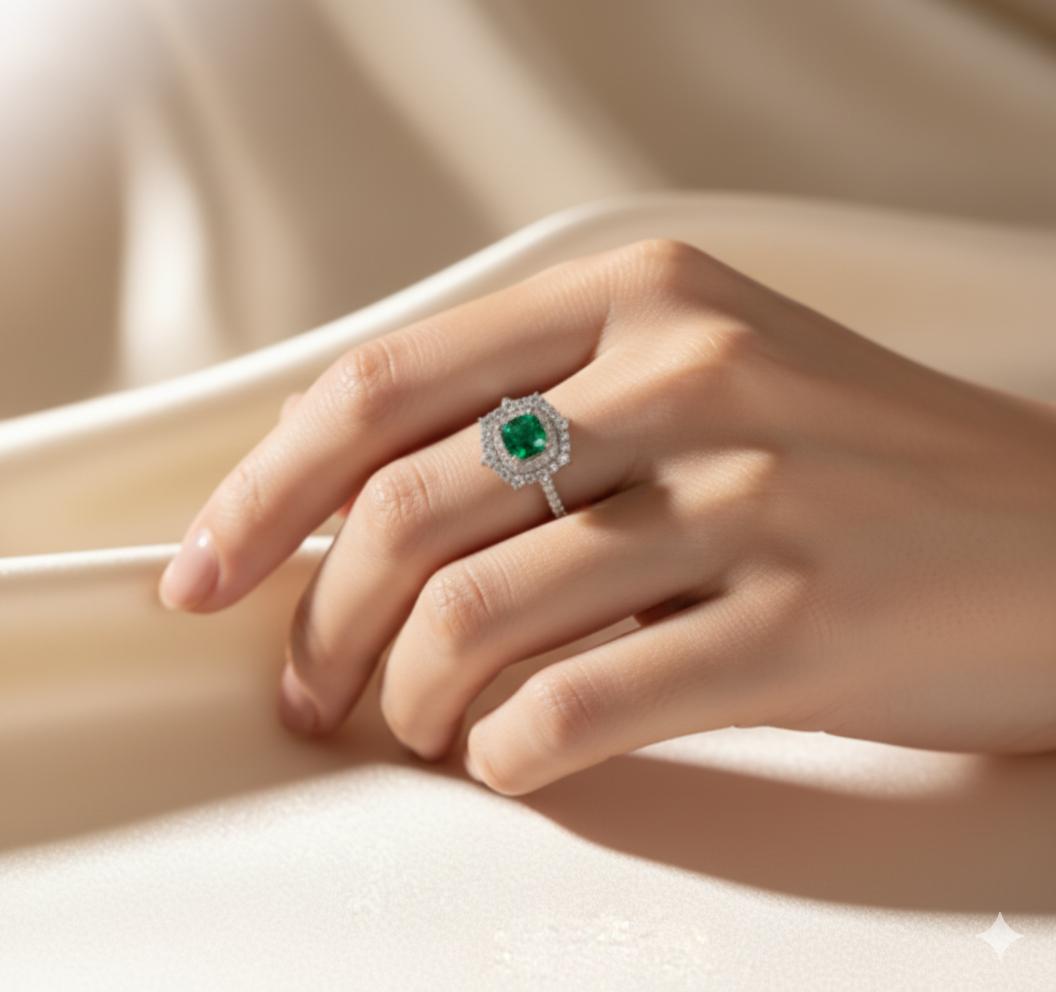 Emerald Green Premium Cubic Zirconia Ring - Image 3