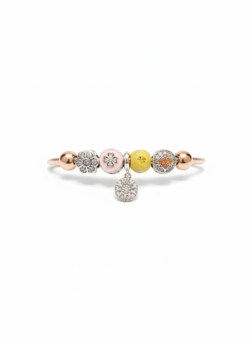 Symbolic Pave Charm Bracelet Clover & Floral Edition