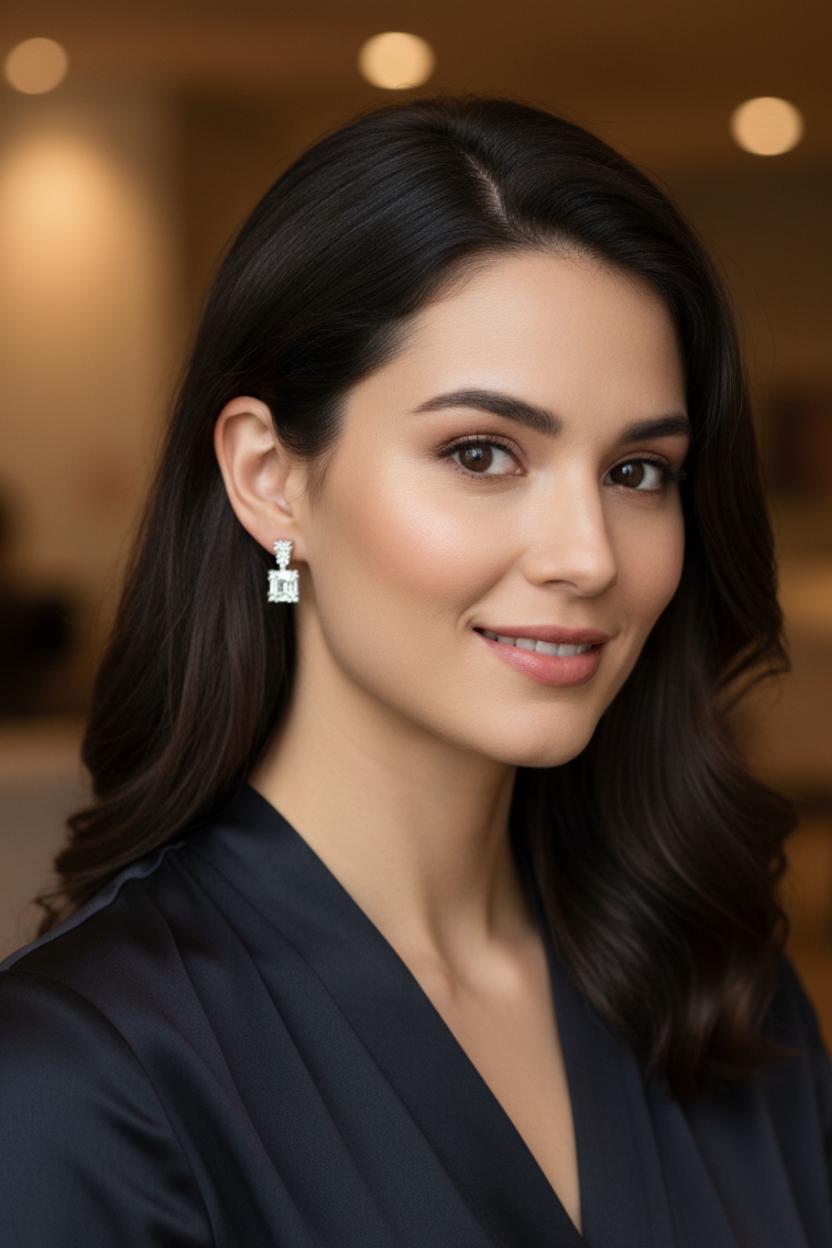 Teardrop Cluster Studs With Premium Cubic Zirconia In Sterling Silver - Image 3