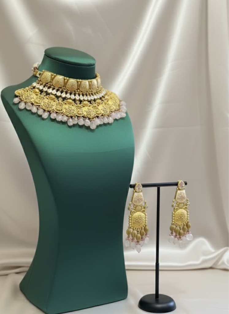 The Maharani Gold Heritage Choker Necklace - Image 2