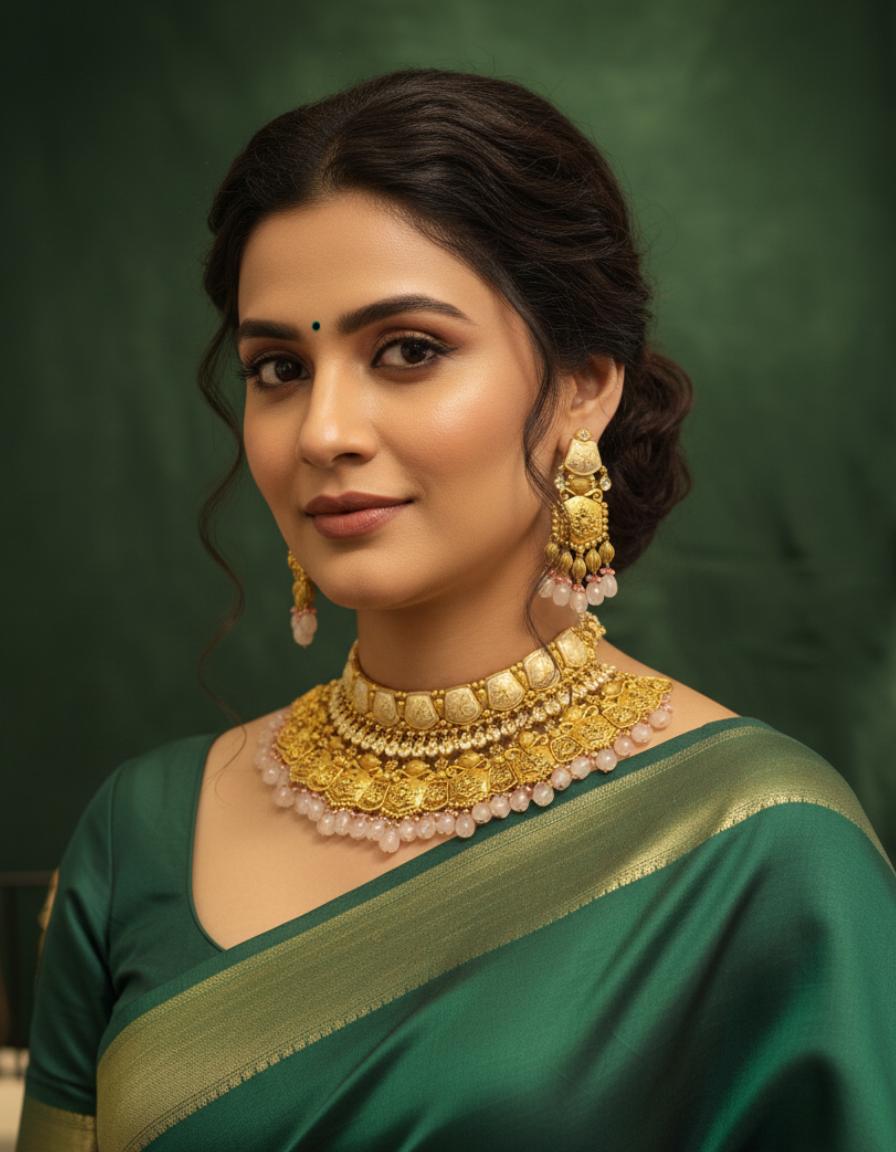 The Maharani Gold Heritage Choker Necklace - Image 4