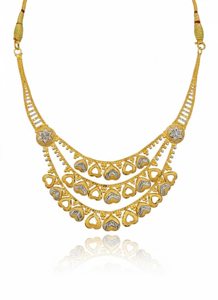 Tri-Tiered Heart Filigree Necklace