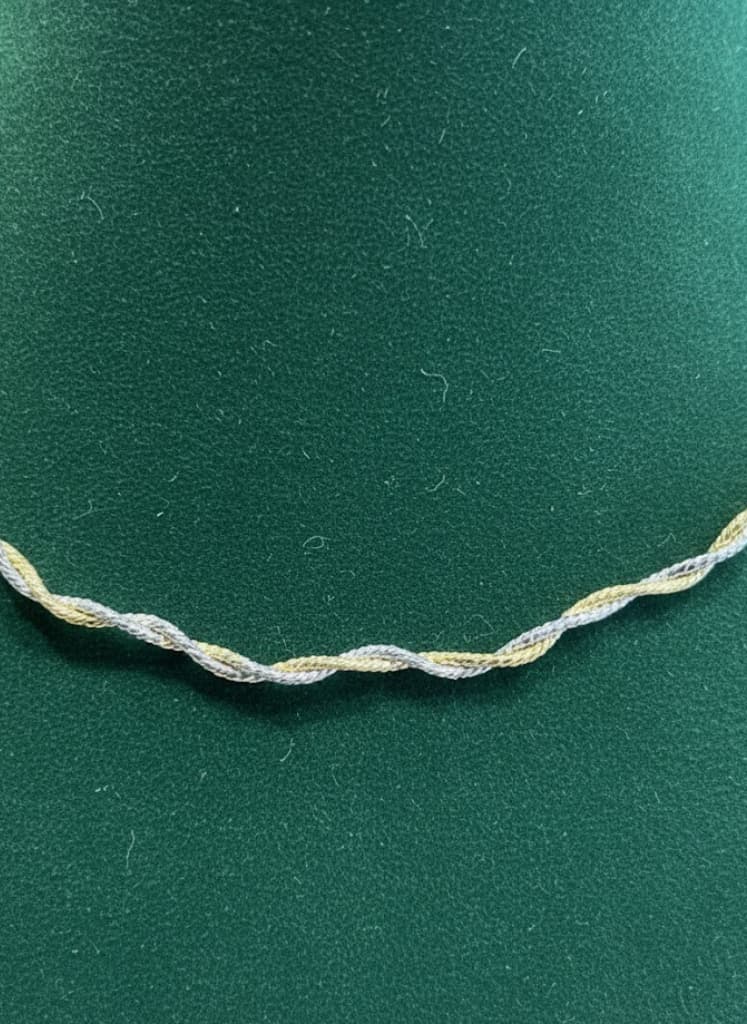 Two Tone Twisted Hasli Necklace - Image 3
