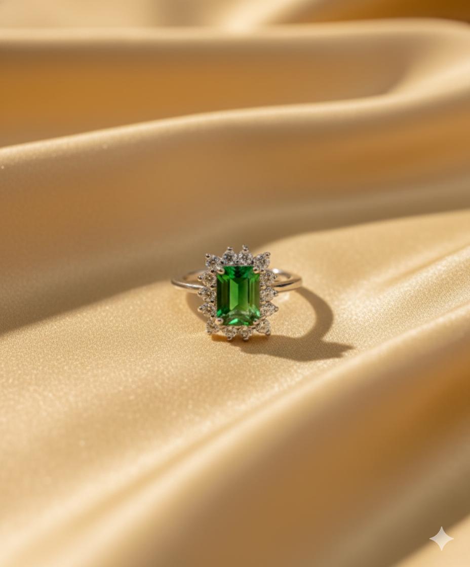Vintage Style Green Cluster Ring