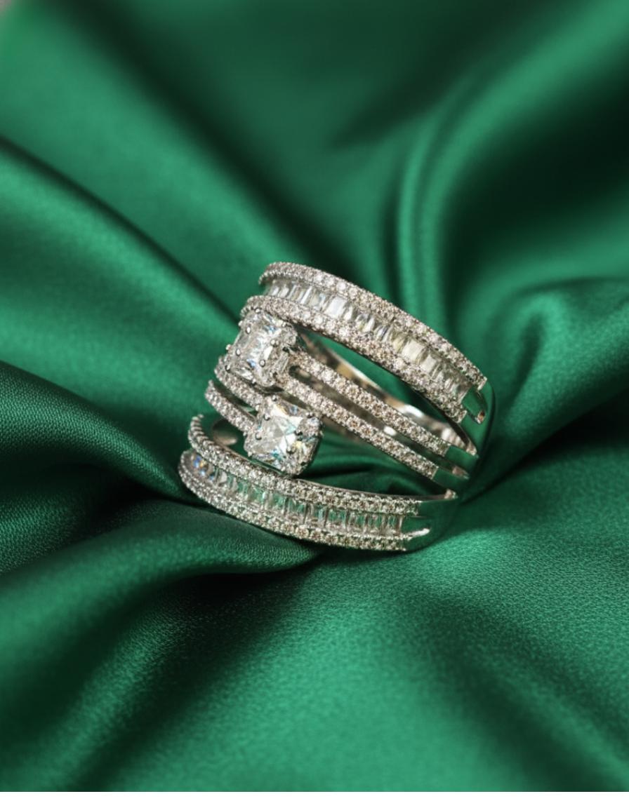 Wide Micro-Pave Cubic Zirconia Eternity Ring - Image 2