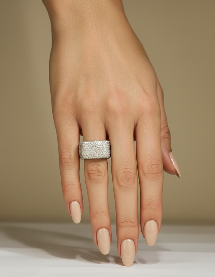 Wide Micro-Pave Cz Cigar Band - Image 4