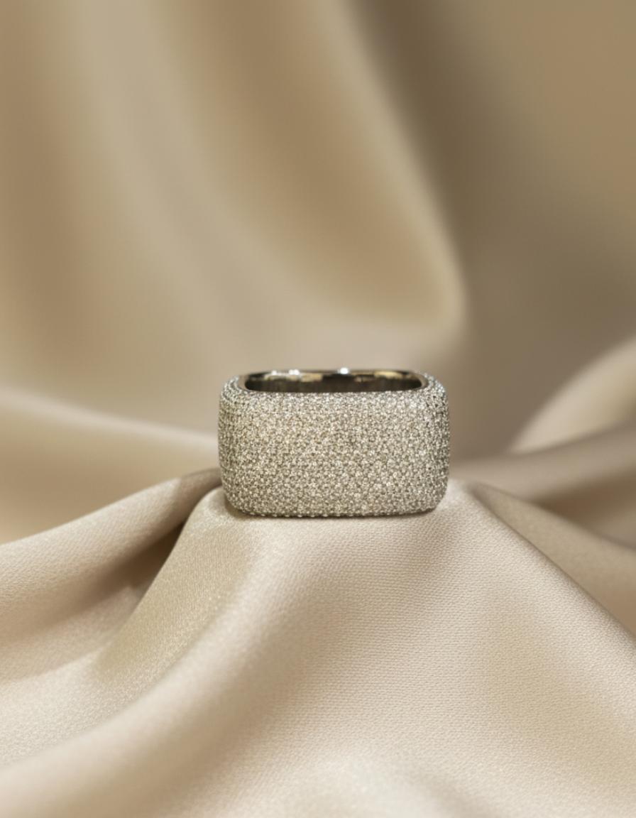 Wide Micro-Pave Cz Cigar Band