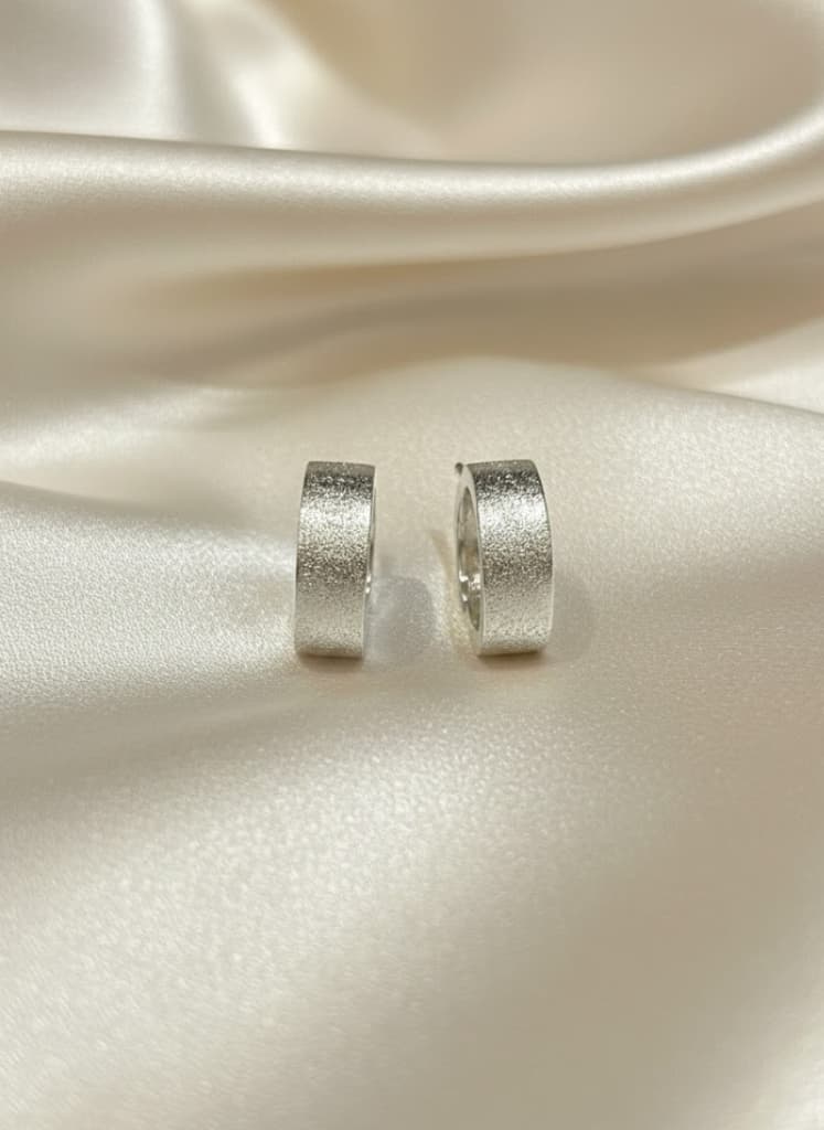 Wide Stardust Hoops Bold Frosted Sparkle Textured Statement Earrings